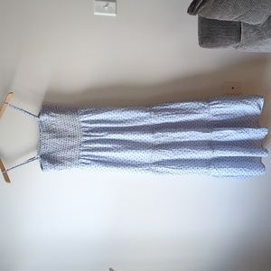 Sim & Sam embroidered tier maxi dress, smock strapless detachable straps Medium